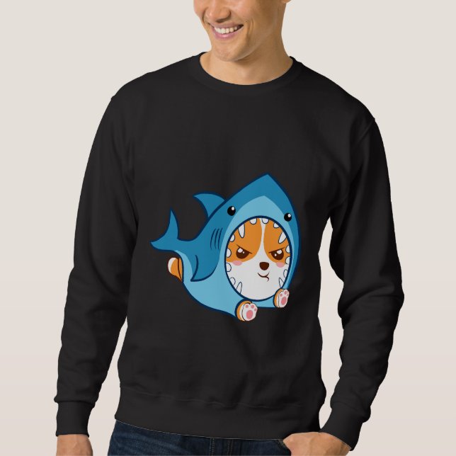 Cute Corgi Shark Sweatshirt (Front)