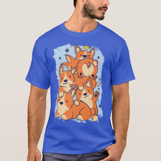Cute Corgi Stack Cartoon Dog Pet Adorable-767 T-Shirt
