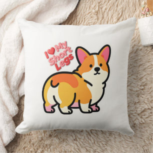 Cute Corgi Throw Pillow Funny Welsh Corgi Dog 