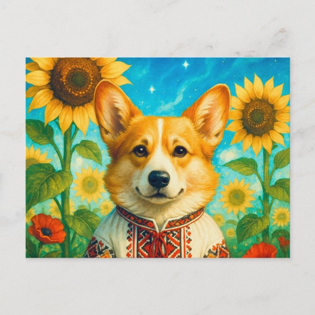 Cute Corgi Ukraine Welsh Corgi Queen Postcard (Front)