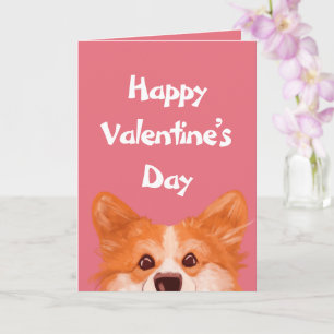 Cute Corgi Valentine’s Day Personalised  Card