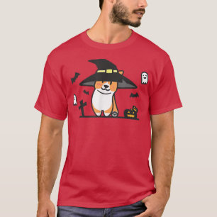 Cute Corgi Witch Spooky Ghost Bat Pumpkin Hallowee T-Shirt