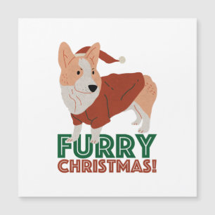 Cute Corgi with Christmas Pun: Furry Christmas