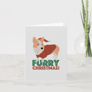 Cute Corgi with Christmas Pun: Furry Christmas Note Card