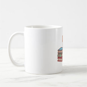 Cute Corgi With Glasses Reading A Book Coffee Mug
