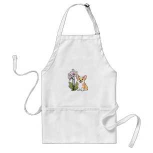 Cute Corgi with Orchidea Standard Apron