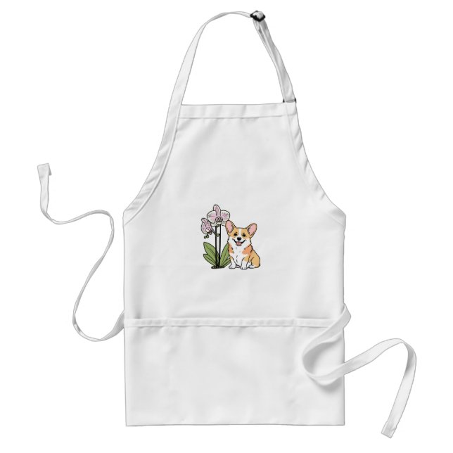 Cute Corgi with Orchidea Standard Apron (Front)