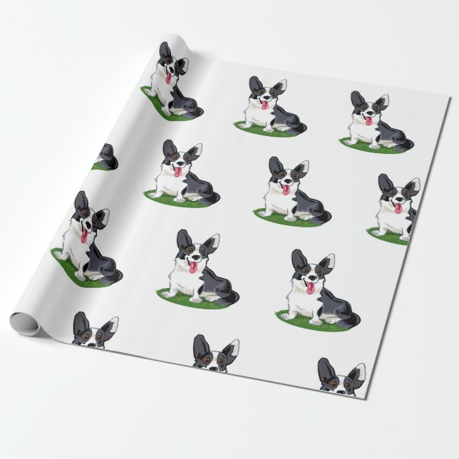 Cute Corgi Wrapping Paper (Unrolled)