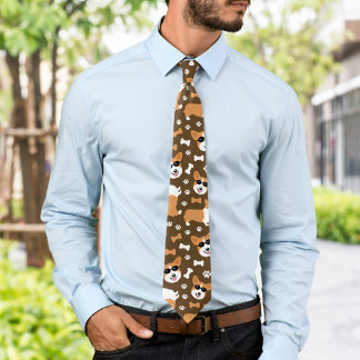 Cute Corgis Pembroke Welsh Corgi Funny Pattern Tie
