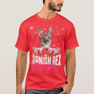 Cute Cornish Re Mama Flower Bandanna Cat Lover Mot T-Shirt