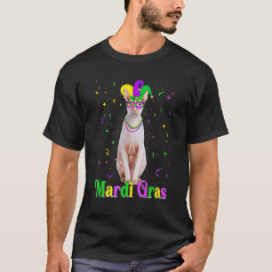 Cute Cornish Rex Cat Animals Mardi Gras Carnivals T-Shirt