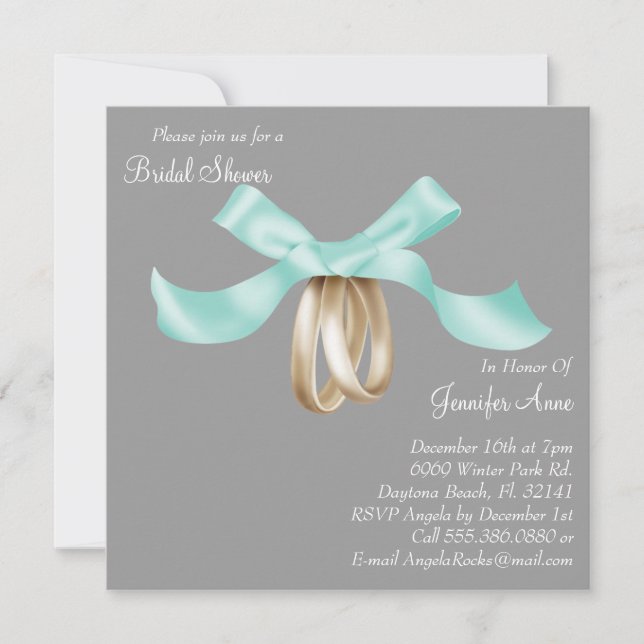 Cute Corsage Flowers Bridal Shower Invite (Front)