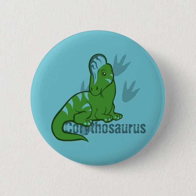 Cute Corythosaurus 6 Cm Round Badge (Front)