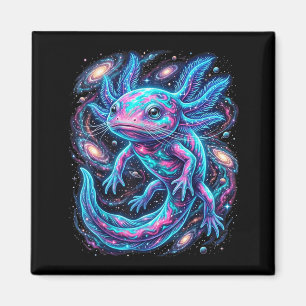 Cute Cosmic Axolotl Galaxy Space Night Sky Art Magnet