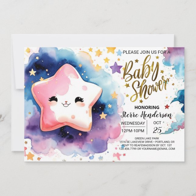 Cute Cosmic Dreamscape Baby Shower Invitation (Front)