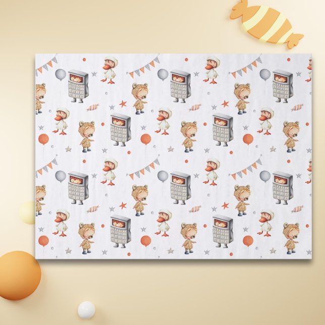 Cute Costume Animals Kids Birthday Tissue Paper (Creator Uploaded)