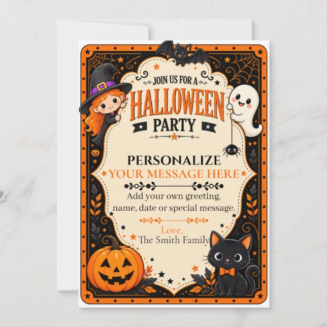 Cute Costume Halloween  Invitation (Front)