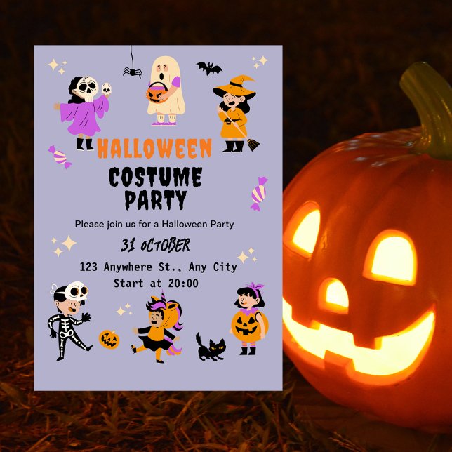 Cute Costume Halloween Party Invitation (Creator Uploaded)