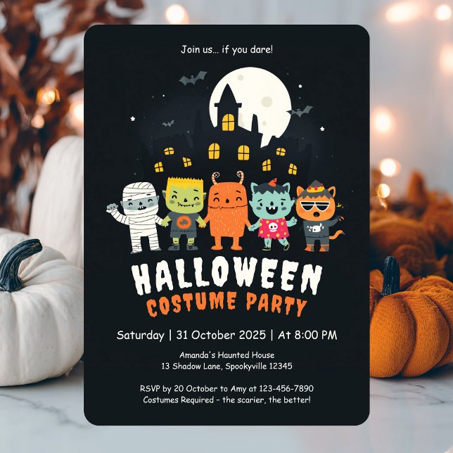 Cute Costume Halloween Party Invitation (Cute Costume Halloween Party Invitation)