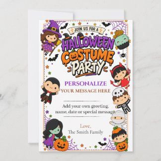 Cute Costume Halloween Party Invitation
