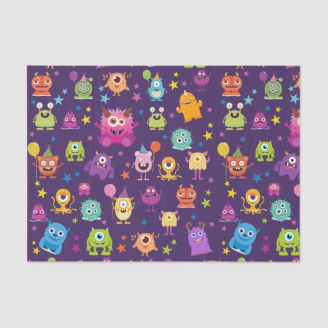 Cute Costume Monster Halloween Party For Kids Tissue Paper (Front)