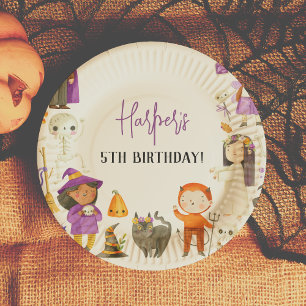 Cute Costume Party Halloween Birthday Party Paper Plate
