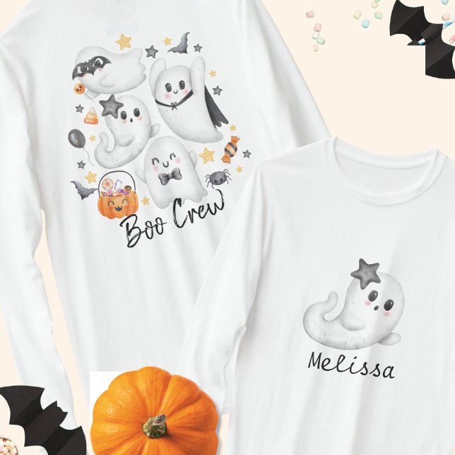 Cute Costume Spooky Ghost Pumpkin Boo Crew  T-Shirt (Creator Uploaded)
