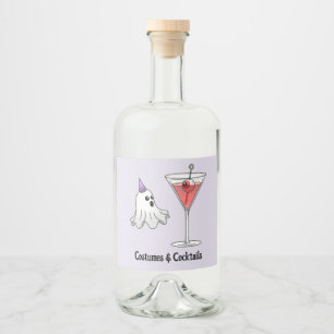 Cute Costumes & Creepy Cocktails Liquor Bottle Label