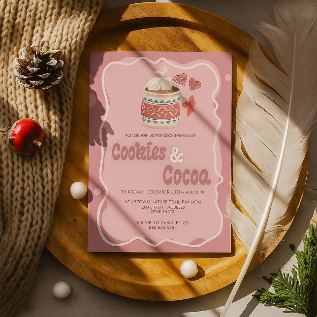 Cute Cosy Cookies and Cocoa Holiday Christmas Invitation (Creator Uploaded)