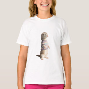 Cute Cosy Ferret in Rainbow Knit Sweater Kids
