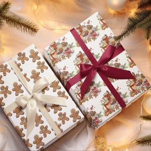 Cute Cosy Festive Sweet Treats Christmas Holiday Wrapping Paper Sheet