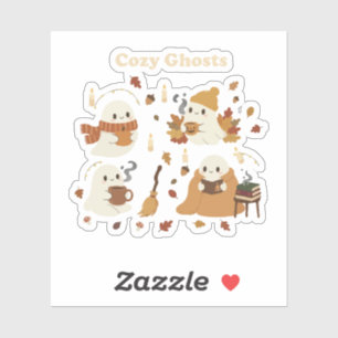 Cute Cosy Ghosts Autumn Fall Halloween Kawaii Spoo