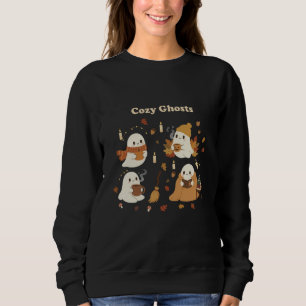 Cute Cosy Ghosts Autumn Fall Halloween Kawaii Spoo Sweatshirt