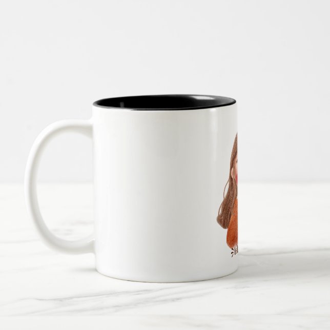 Cute Cosy Girl Coffee Mug  (Left)