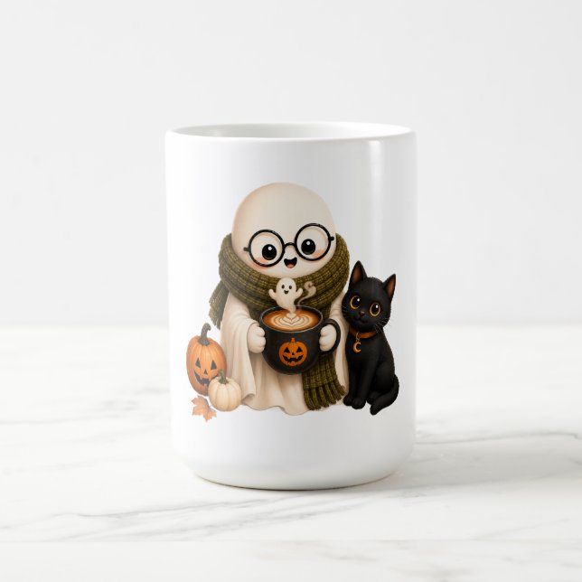 Cute Cosy Halloween Ghost Coffee Mug (Center)