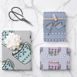 Cute Cosy Hot Chocolate Mug Wrapping Paper Sheet