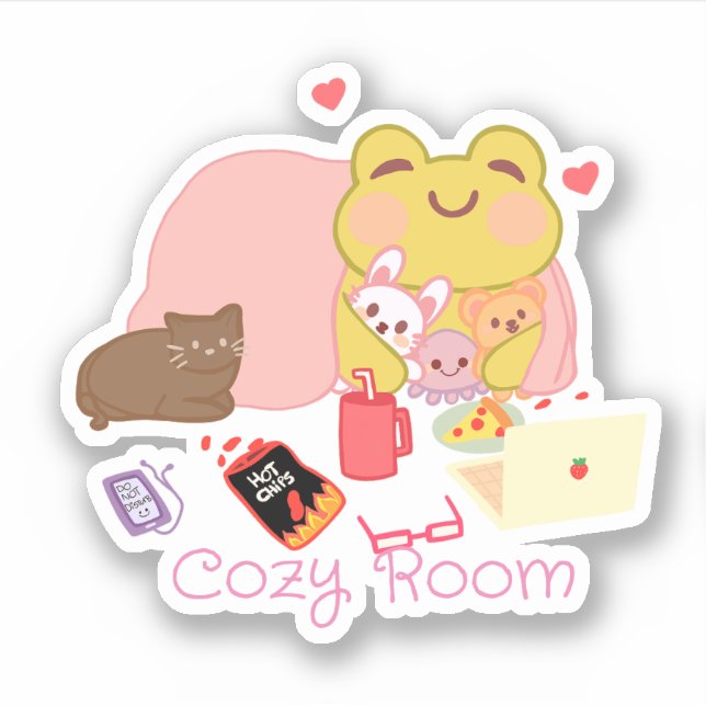 Cute Cosy Introvert Cottagecore Frog (Front)