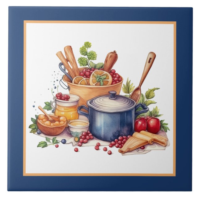 Cute cosy kitchen home business crafting  tile (Front)