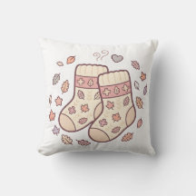 Cute Cosy Knit Autumn Socks Pillow