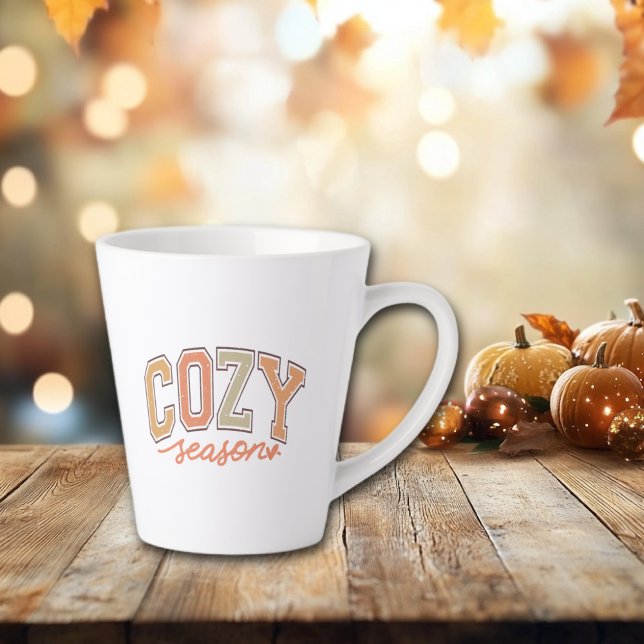 Cute "Cosy Season" Fall / Autumn Latte Mug (Cozy Season Latte Mug)