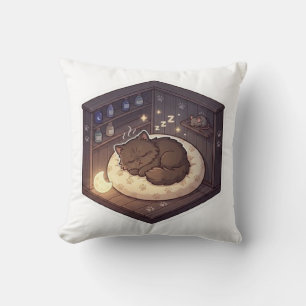 Cute Cosy Sleeping Cat in Magic Nook Cushion