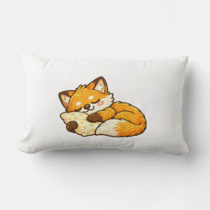 Cute Cosy Sleeping Fox Lumbar Cushion