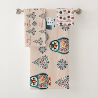 Cute cosy Whimsical Scandinavian Bath Towel Set