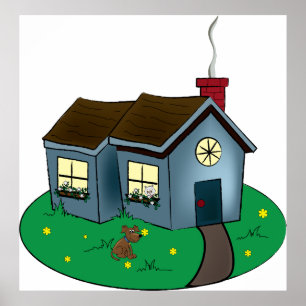 Cute Cottage Home Poster