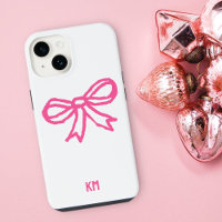Cute Cottage Ribbon Monogram Bow Tie Simple Girly