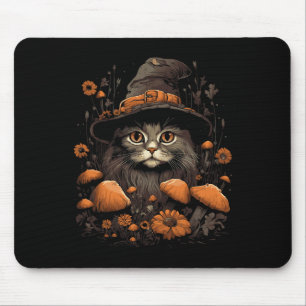 Cute Cottagecore Aesthetic Cat Mushroom Women Kids Mouse Pad