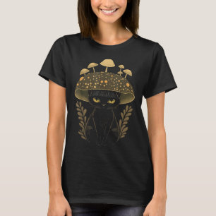 Cute Cottagecore Aesthetic Cat Mushroom Women Kids T-Shirt