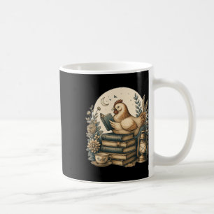 Cute Cottagecore Aesthetic Chicken Reading Book Ne Coffee Mug