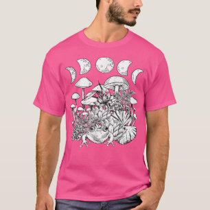 Cute Cottagecore Aesthetic Frog Mushroom Moon Witc T-Shirt