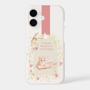 Cute Cottagecore Cat Personalised Bookish Phone Ca